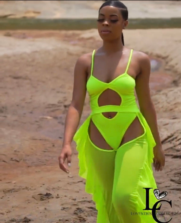 TROPHY SWIMSUIT LIME